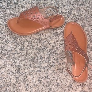 Brown sandals with design and back strap! Like new